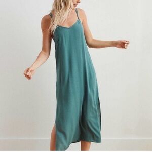 Aerie Seafoam Midi Slip Dress